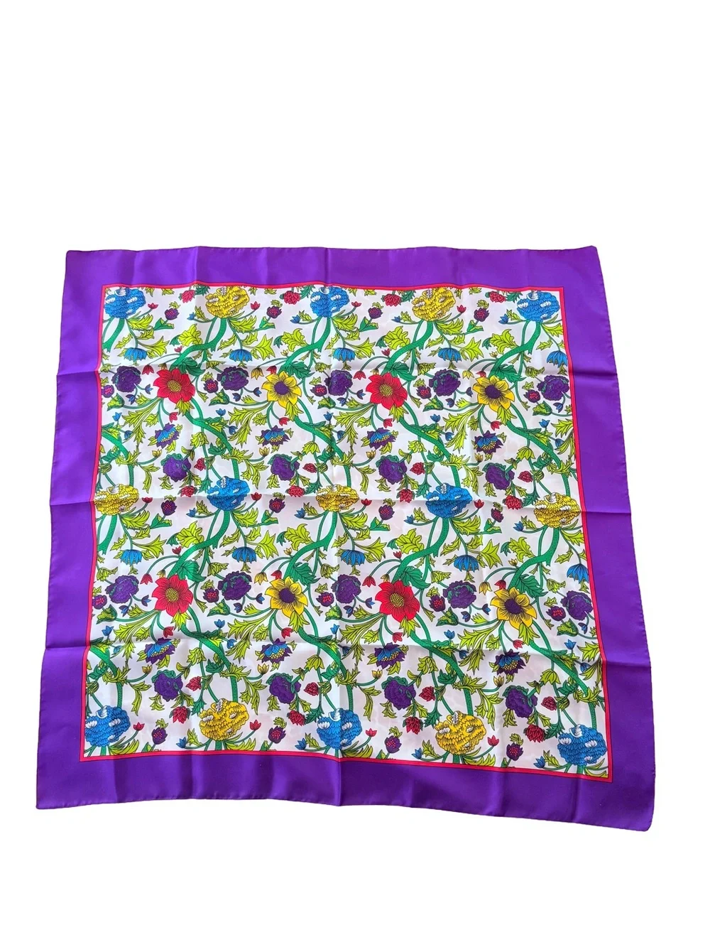 Vintage Totes Purple Floral Scarf 30